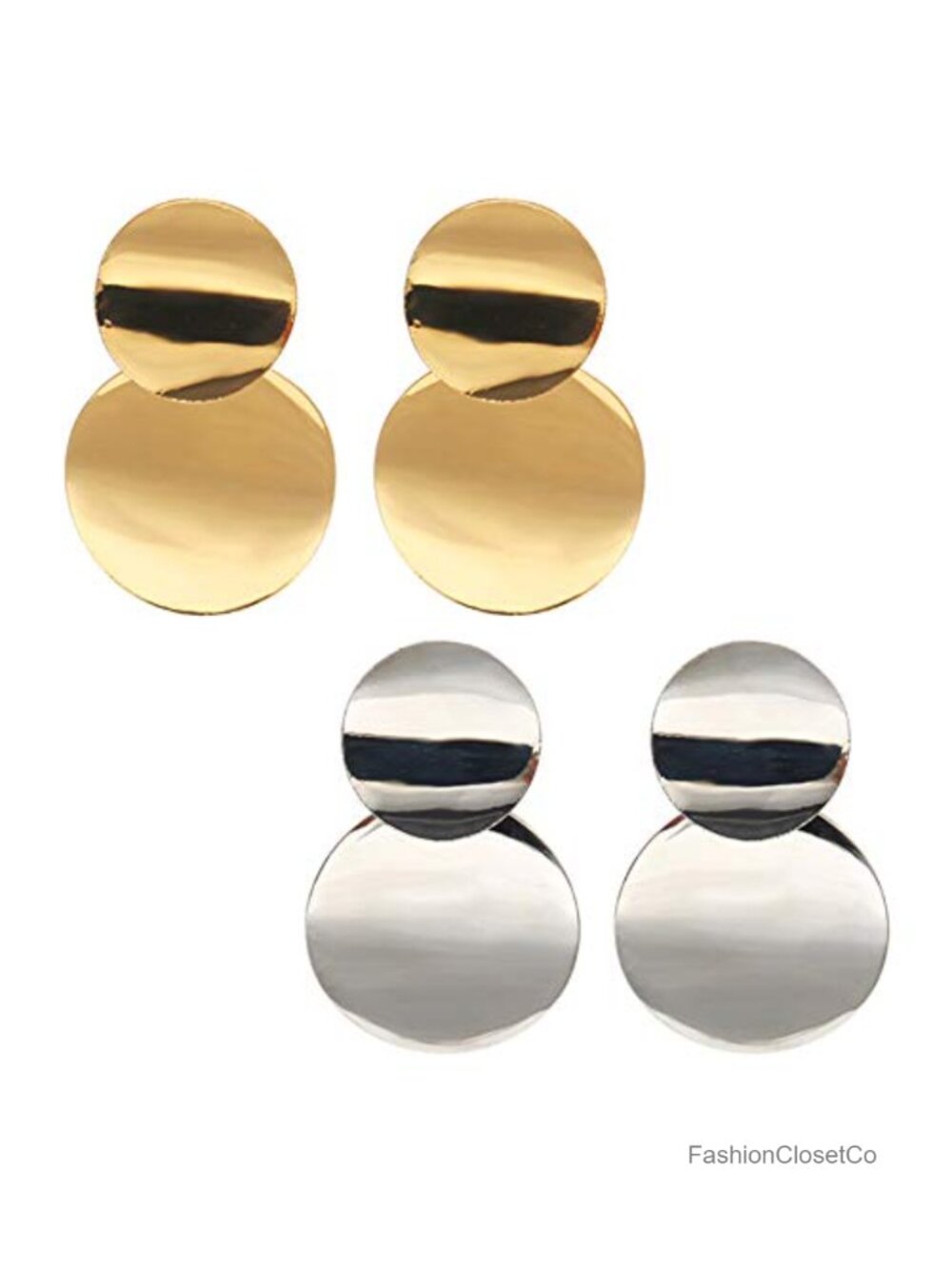 Geometric Curved Dangle Drop Earrings Set Retro Lightweight Metal Jewelry Gift